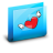 Folder Flying Heart Blue Icon